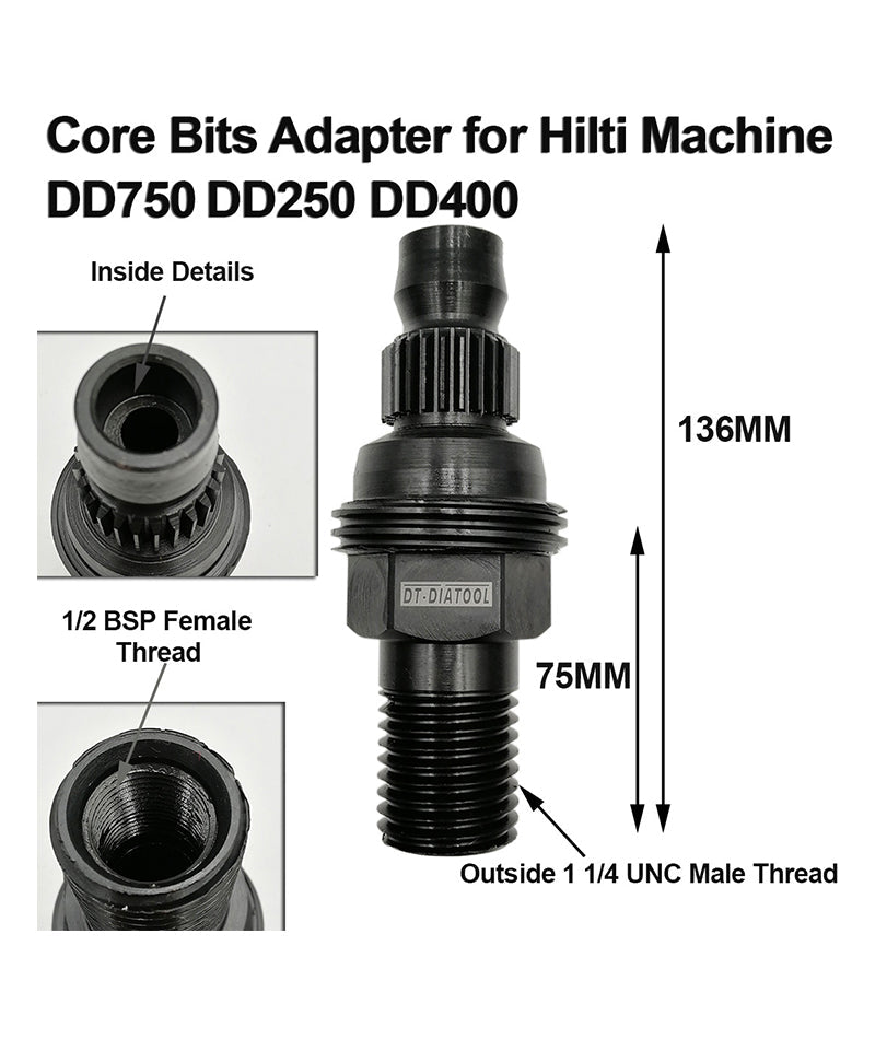 DT-DIATOOL Diamond Drill Bit Adapter DD-BL(BU) to DD-BS for
