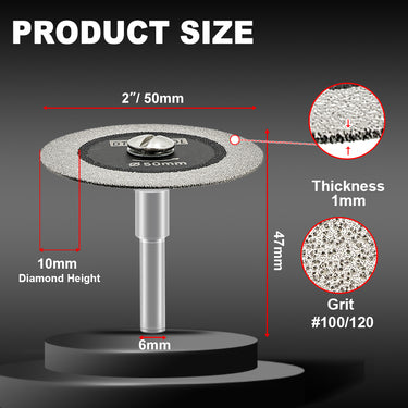 DT-DIATOOL 5pcs 50mm Diamond Mini Saw Disc Glass Cutting Discs For Glass Tile Wine Bottle Crystal Cut Plate Circular Glass Saw Blade
