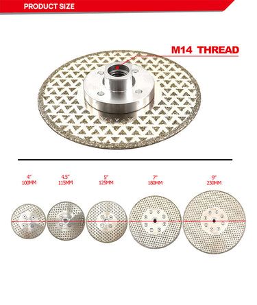 DT-DIATOOL Electroplated Diamond Cutting Disc Grinding Wheel Professional Both Side Coated Saw Blade with M14 Thread Dia 4.5''/5''/7''/9'' for Stone Granite Marble