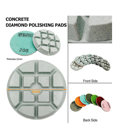 DT-DIATOOL Diamond Resin Bond Concrete Polishing Pads Sanding Discs for Concrete Floor Dia 3"/80MM